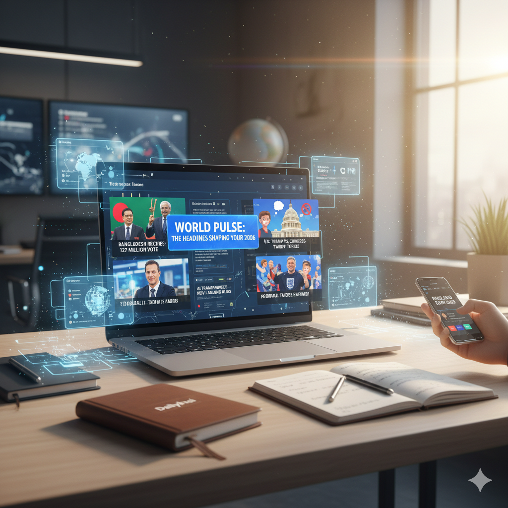 Global news updates 2026 including Bangladesh elections and Trump tariffs